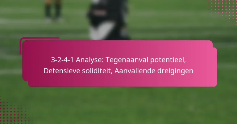 3-2-4-1 Analyse: Tegenaanval potentieel, Defensieve soliditeit, Aanvallende dreigingen