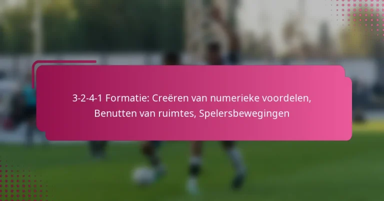 3-2-4-1 Formatie: Creëren van numerieke voordelen, Benutten van ruimtes, Spelersbewegingen