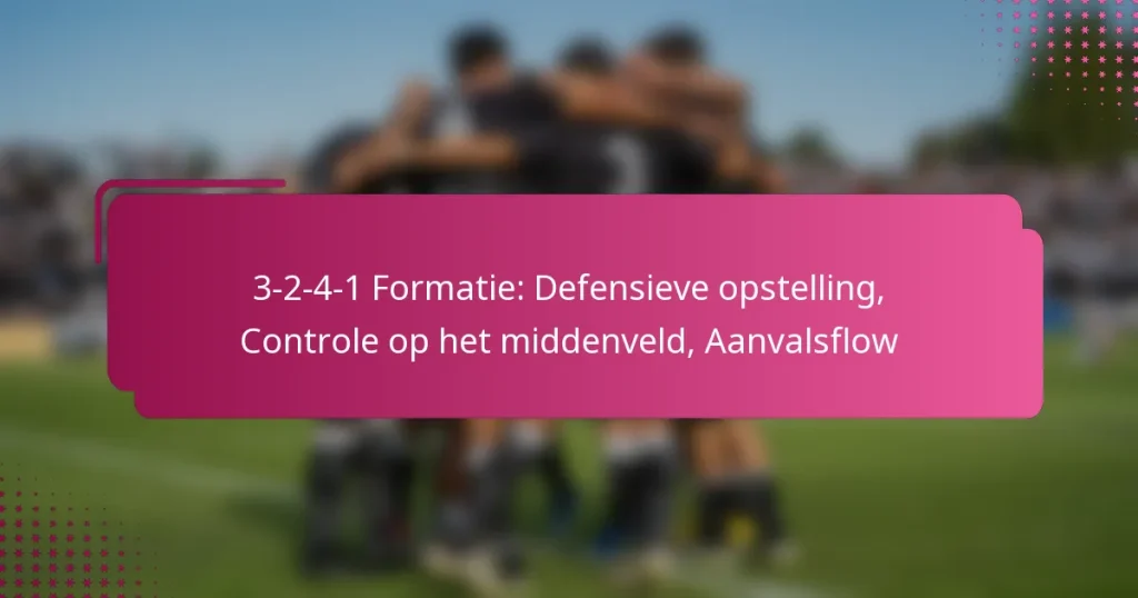 3-2-4-1 Formatie: Defensieve opstelling, Controle op het middenveld, Aanvalsflow