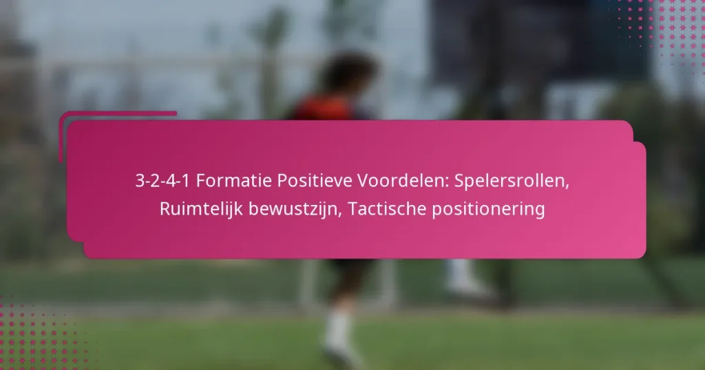 3-2-4-1 Formatie Positieve Voordelen: Spelersrollen, Ruimtelijk bewustzijn, Tactische positionering