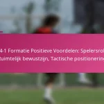 3-2-4-1 Formatie Positieve Voordelen: Spelersrollen, Ruimtelijk bewustzijn, Tactische positionering