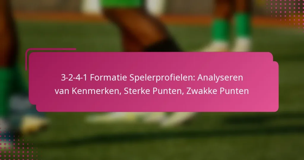 3-2-4-1 Formatie Spelerprofielen: Analyseren van Kenmerken, Sterke Punten, Zwakke Punten