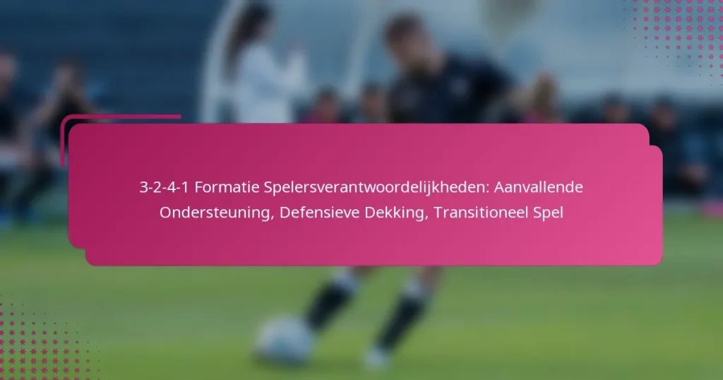 3-2-4-1 Formatie Spelersverantwoordelijkheden: Aanvallende Ondersteuning, Defensieve Dekking, Transitioneel Spel