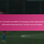 3-2-4-1 Formatie Voordelen In Overgang: Snelle tegenaanvallen, Defensieve hergroepering, Tactische verschuivingen