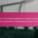 3-2-4-1 Formatiemogelijkheden: Zwaktes benutten, Sterktes tegenwerken, Aanpassingsvermogen in het spel