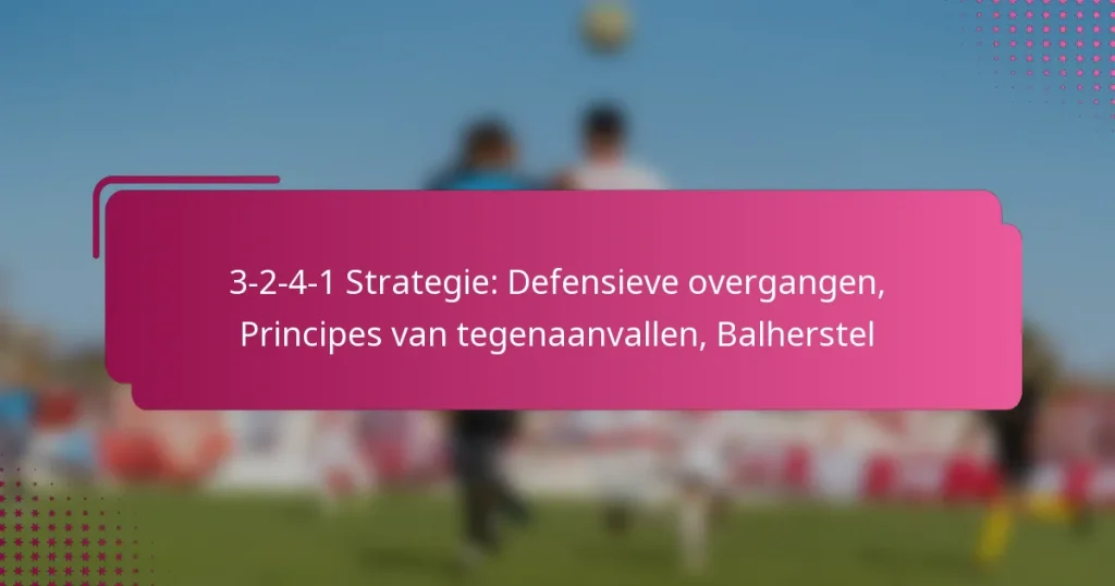 3-2-4-1 Strategie: Defensieve overgangen, Principes van tegenaanvallen, Balherstel