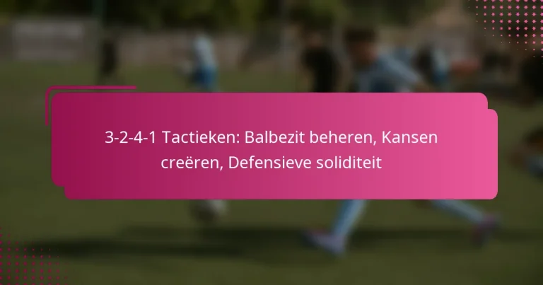 3-2-4-1 Tactieken: Balbezit beheren, Kansen creëren, Defensieve soliditeit