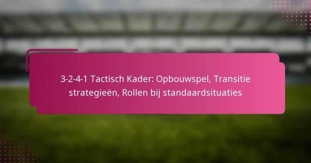 3-2-4-1 Tactisch Kader: Opbouwspel, Transitie strategieën, Rollen bij standaardsituaties