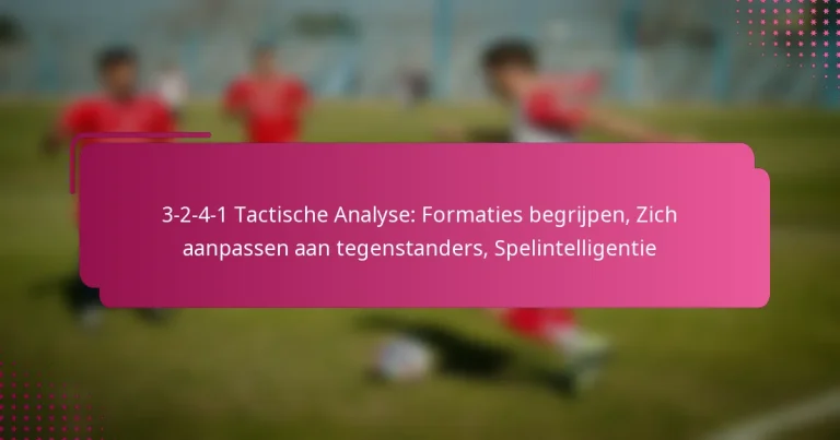 3-2-4-1 Tactische Analyse: Formaties begrijpen, Zich aanpassen aan tegenstanders, Spelintelligentie