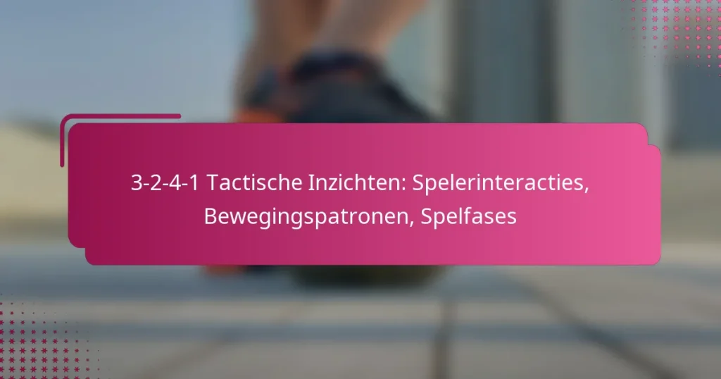 3-2-4-1 Tactische Inzichten: Spelerinteracties, Bewegingspatronen, Spelfases