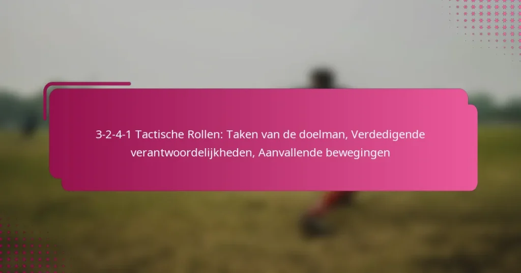 3-2-4-1 Tactische Rollen: Taken van de doelman, Verdedigende verantwoordelijkheden, Aanvallende bewegingen