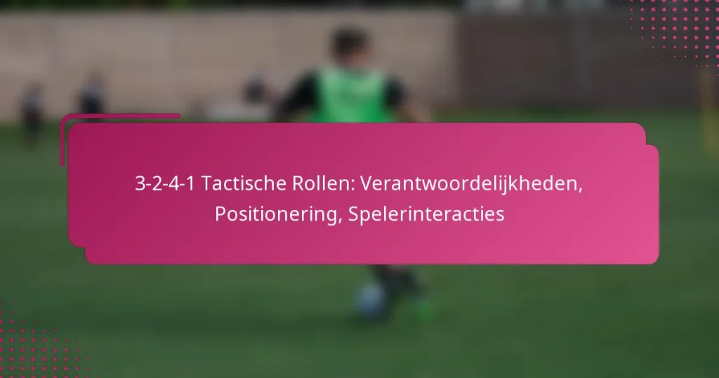 3-2-4-1 Tactische Rollen: Verantwoordelijkheden, Positionering, Spelerinteracties