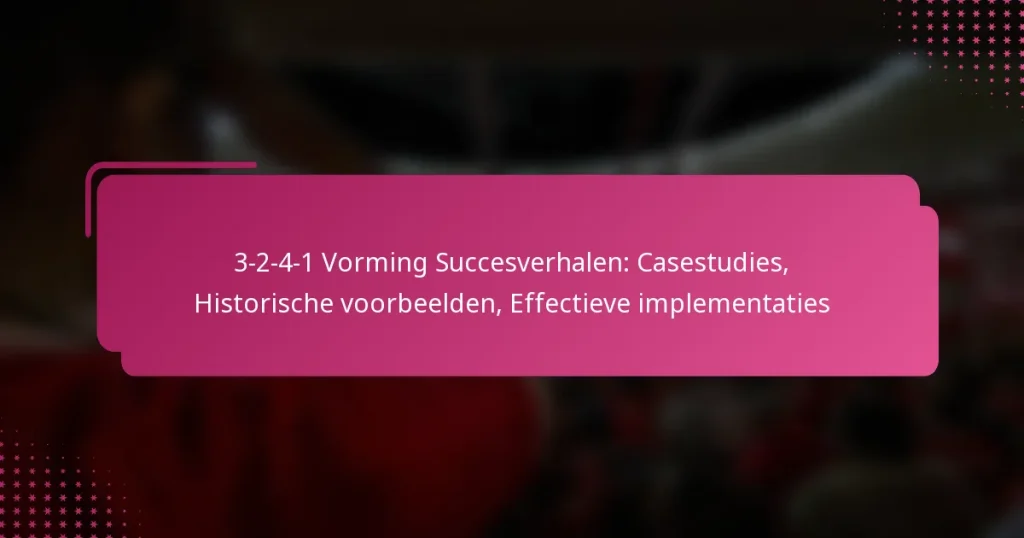 3-2-4-1 Vorming Succesverhalen: Casestudies, Historische voorbeelden, Effectieve implementaties