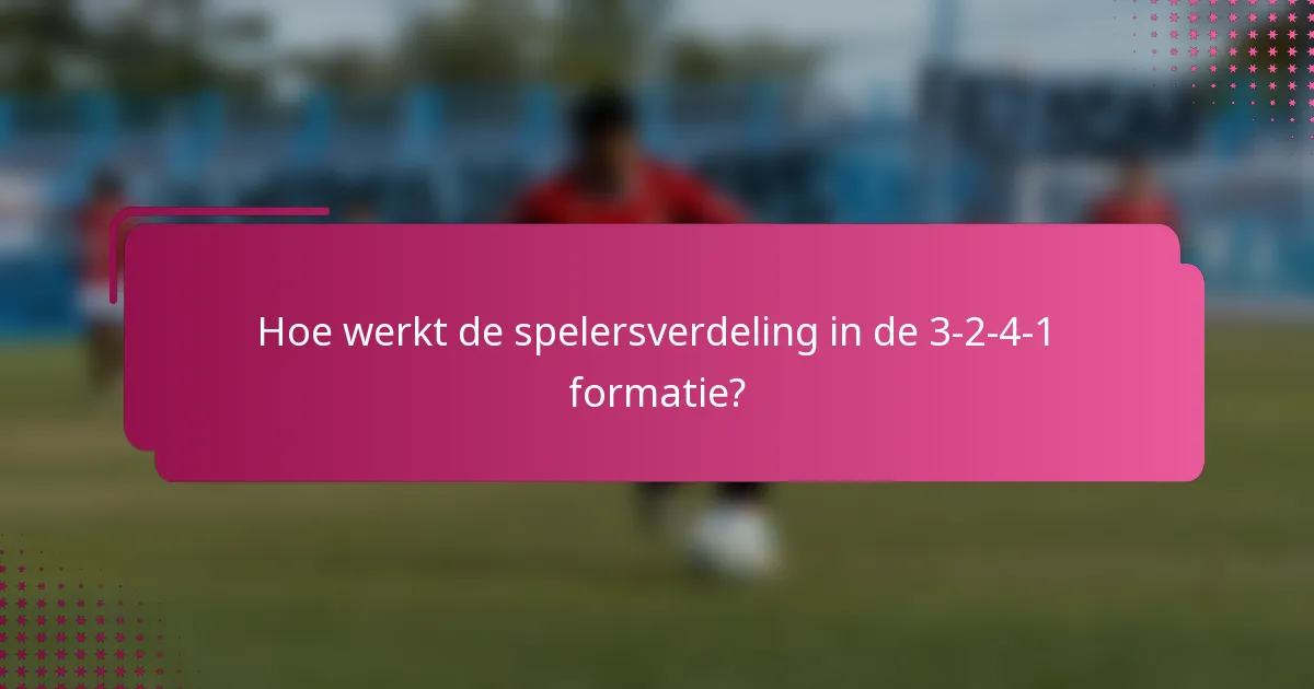 Hoe werkt de spelersverdeling in de 3-2-4-1 formatie?