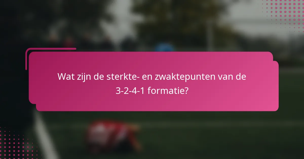 Wat zijn de sterkte- en zwaktepunten van de 3-2-4-1 formatie?